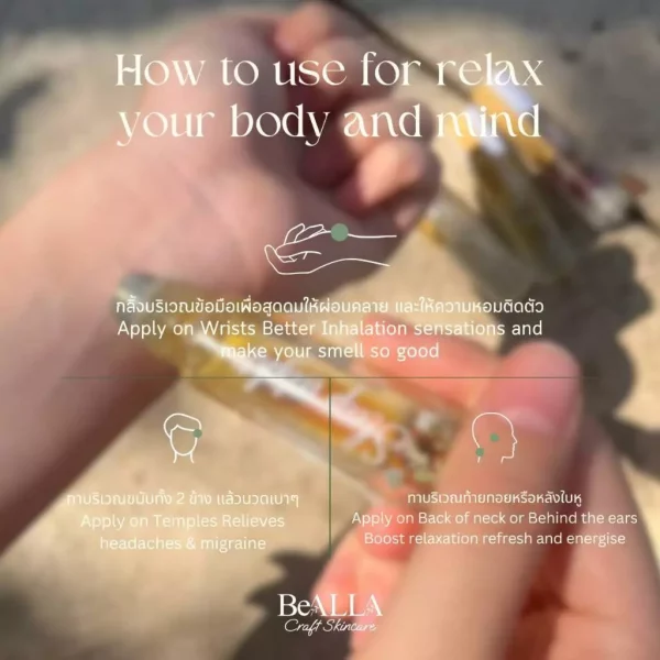 Aroma Essential Oil Blend Roller With Almond oil Chiang Mai Fresh Time - Image 2