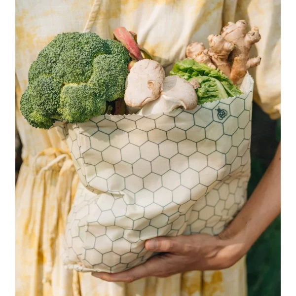 Medium Beeswax Food Bag - Hexagonia - Image 2