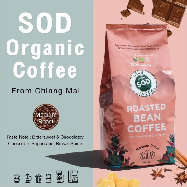 Organic Roasted Bean Coffee Medium Roast 500g - Image 3