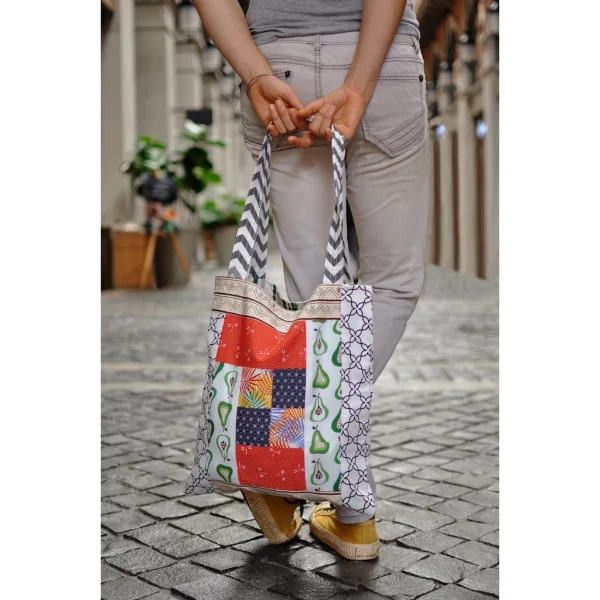 Patchwork Tote Bag - Reusable - Image 2